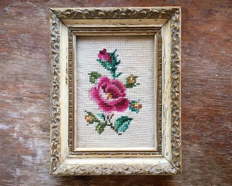 cross stitch framed picture